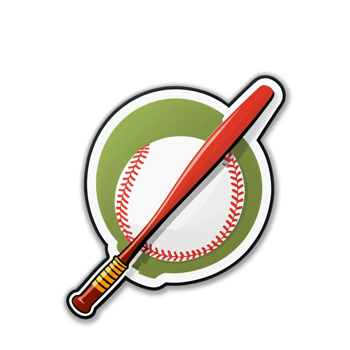 Sports sticker with a baseball bat