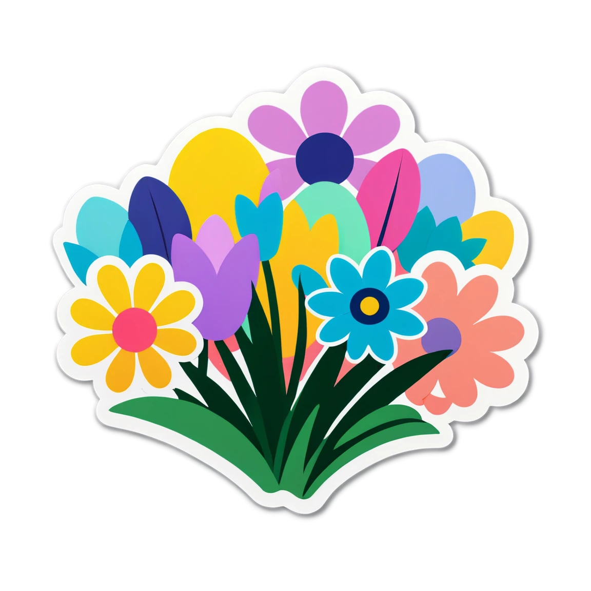 Spring sticker with pastel colors