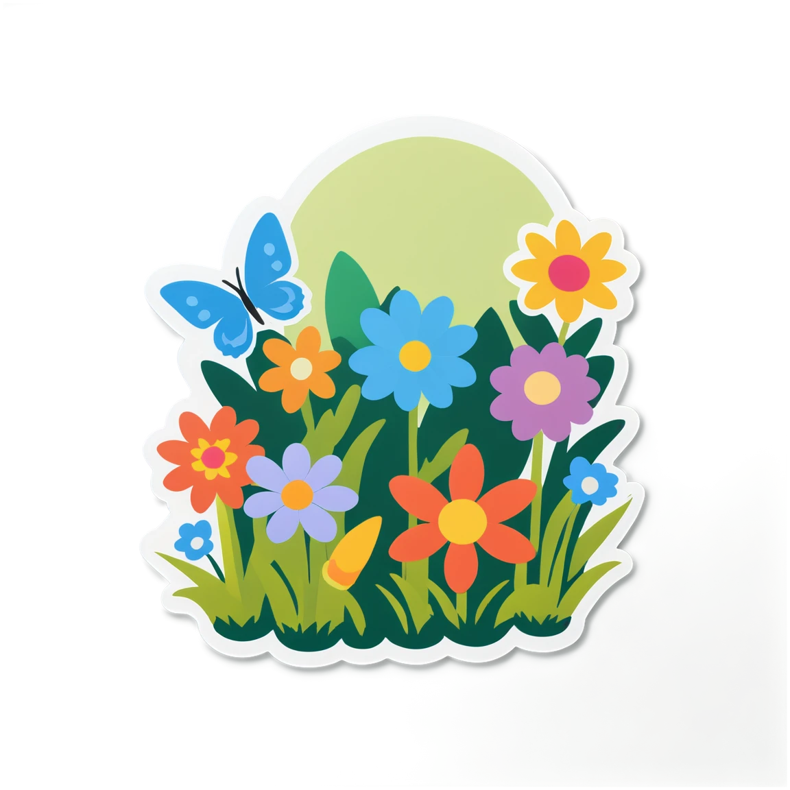 Spring sticker in a garden