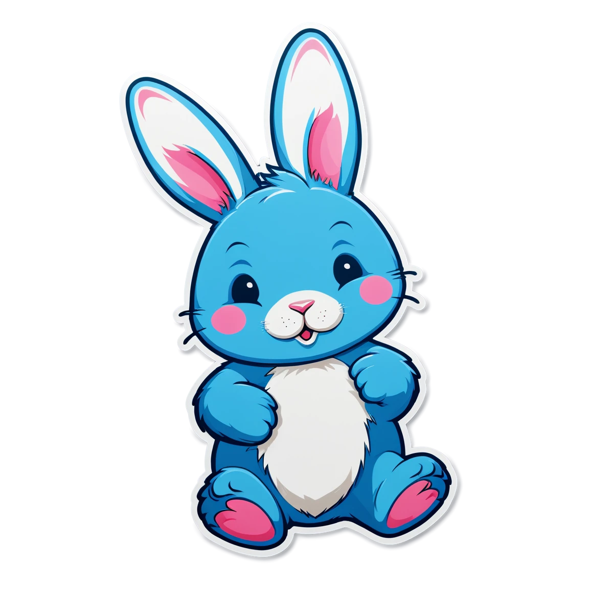 Spring sticker with a bunny