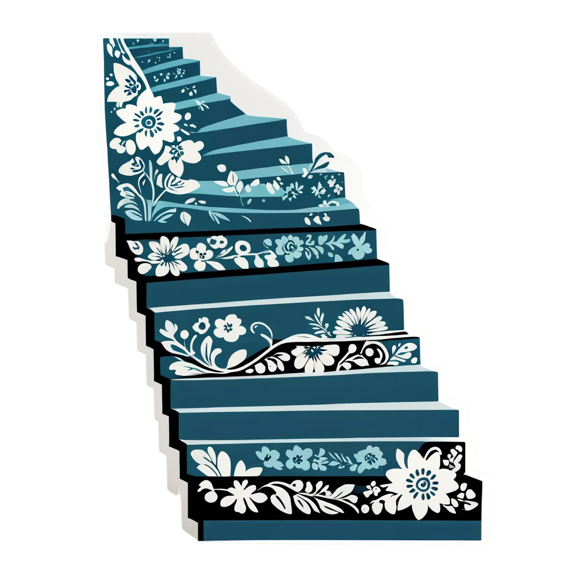 Stair sticker with floral patterns, stair sticker