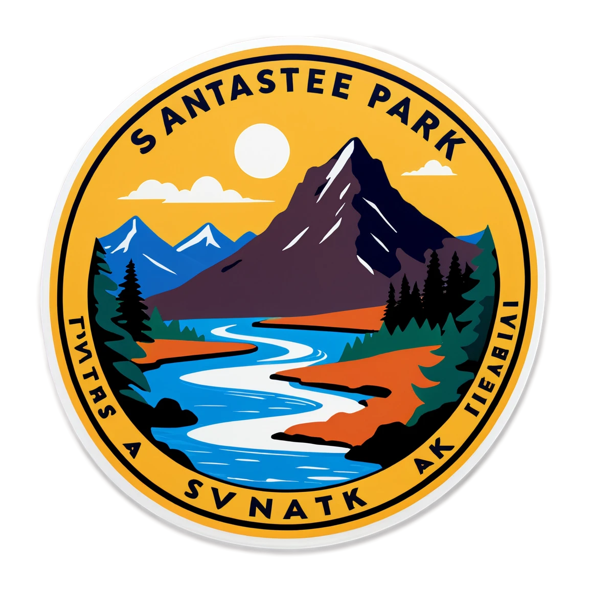 State park sticker with a river