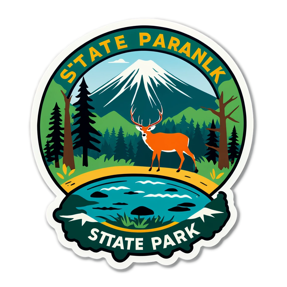 State park sticker with wildlife