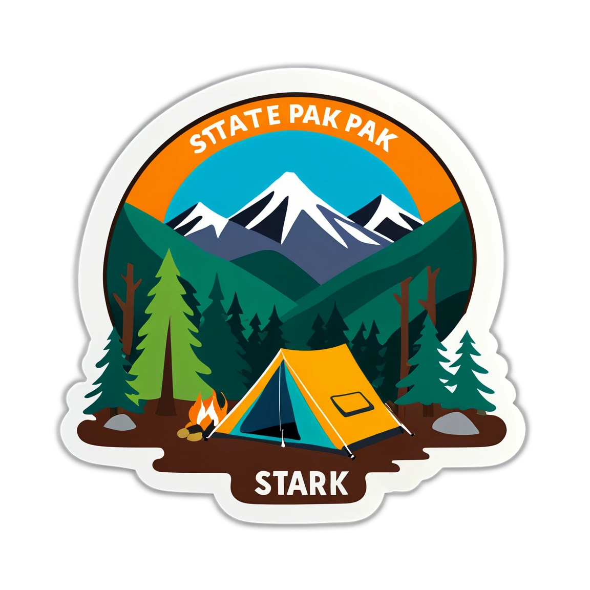 State park sticker with camping