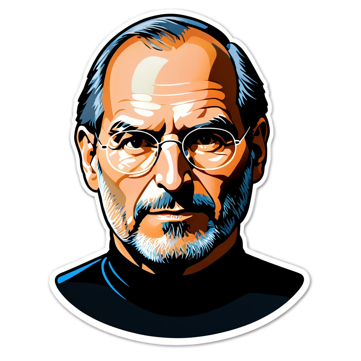 Steve Jobs with glasses, tech visionary sticker, Steve Jobs sticker