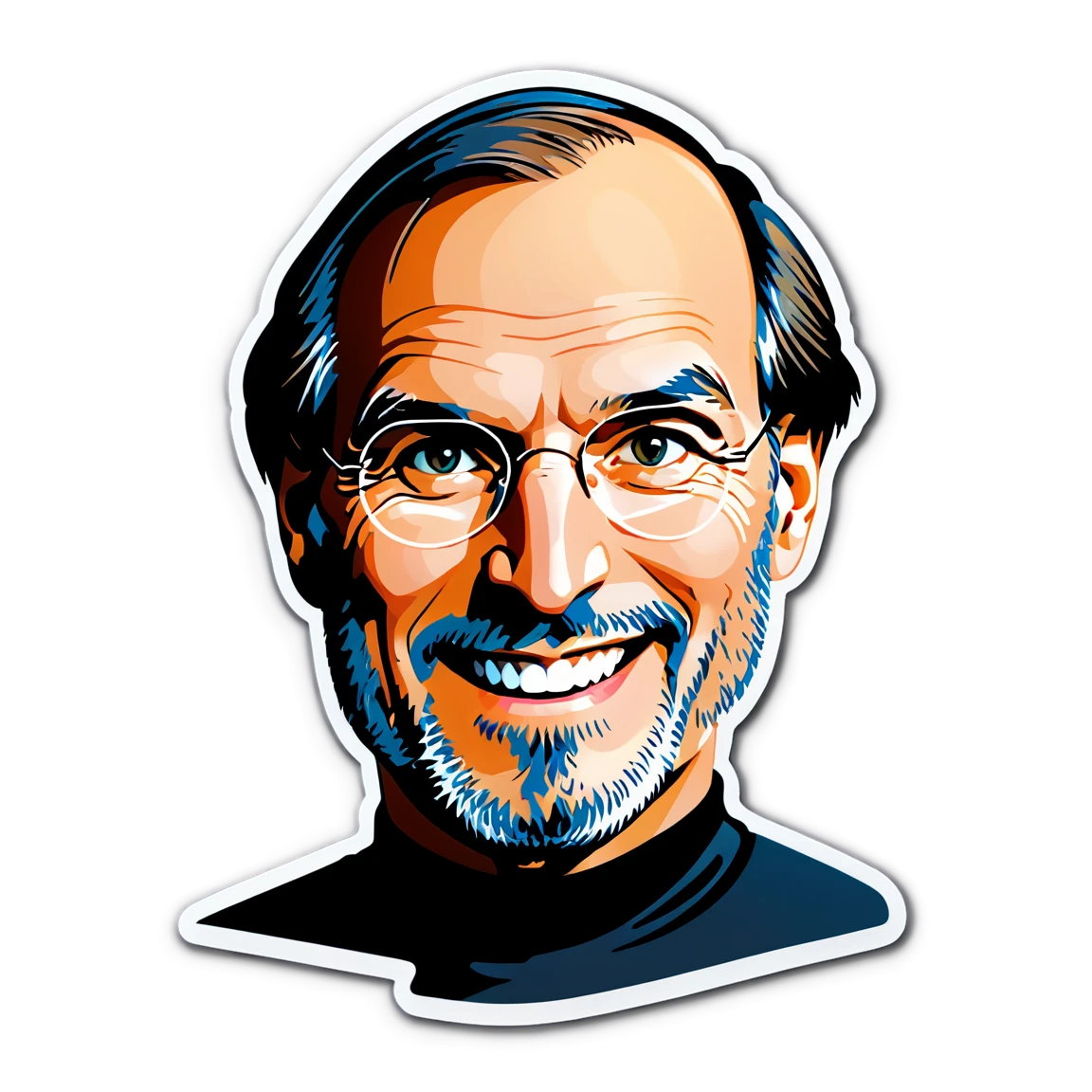 Steve Jobs smiling, tech visionary sticker, Steve Jobs sticker