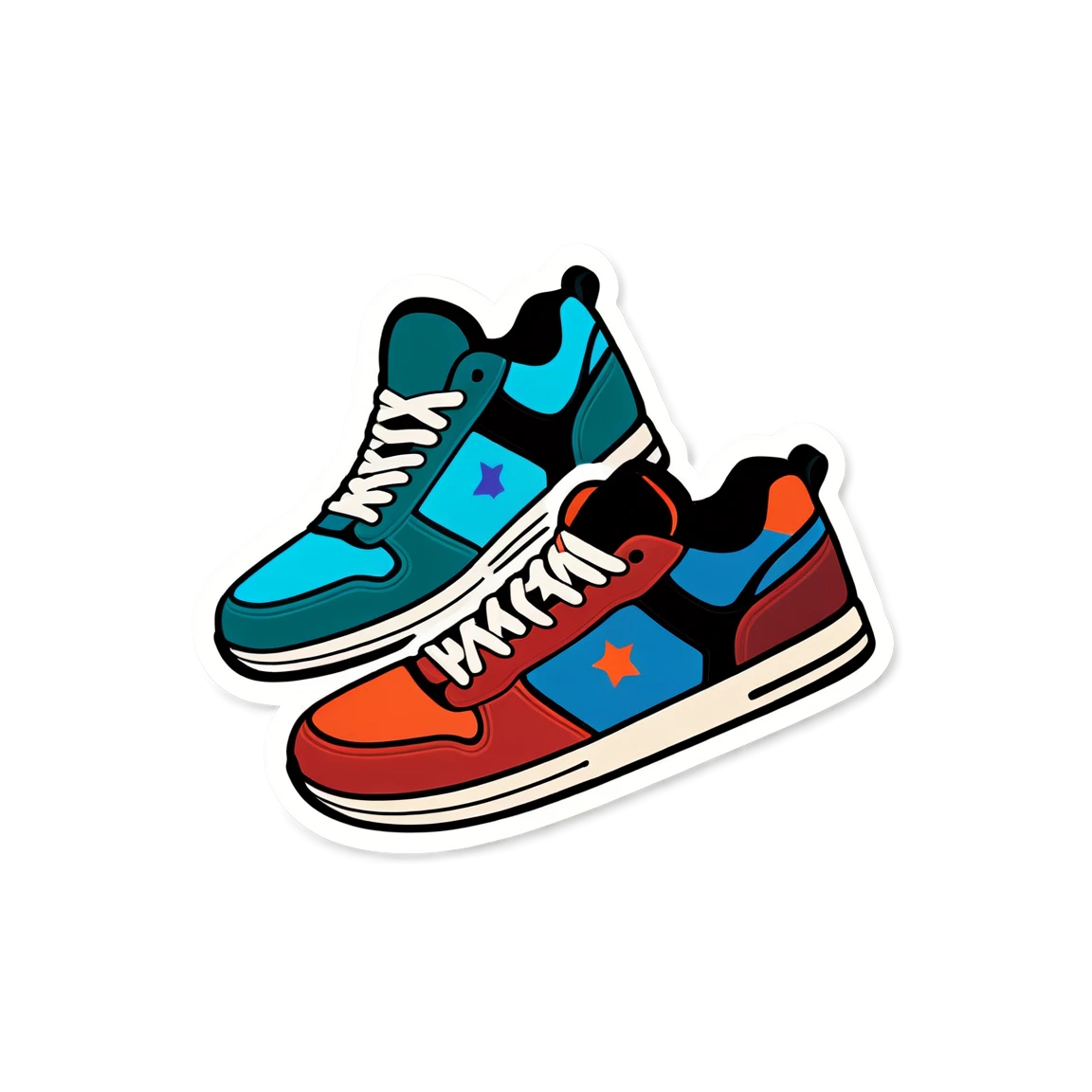 Stomp sticker wearing sneakers