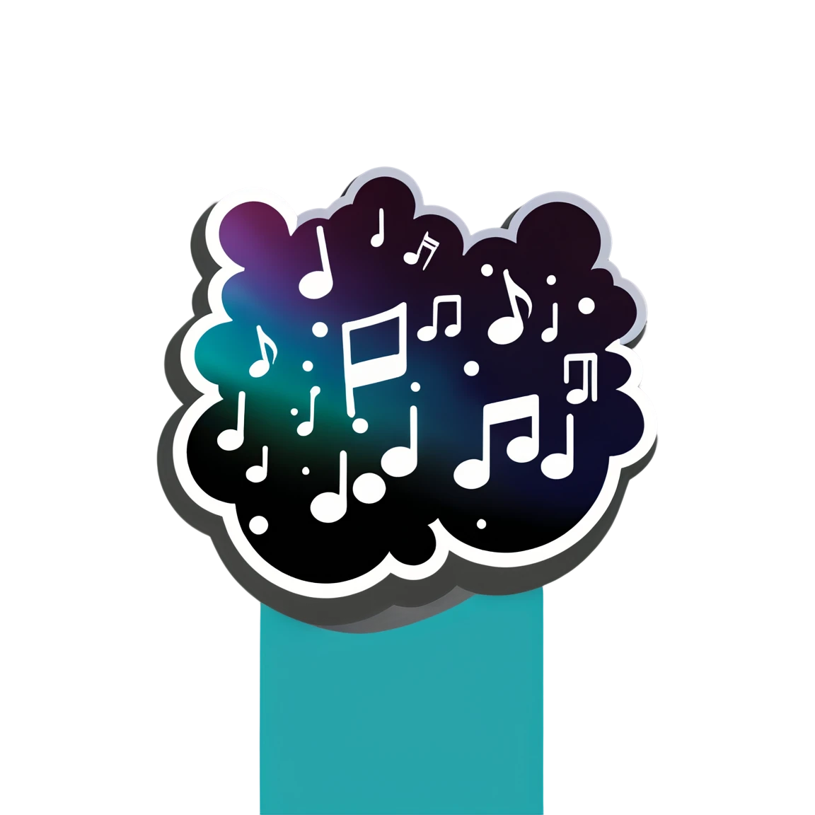 Stomp sticker with music notes