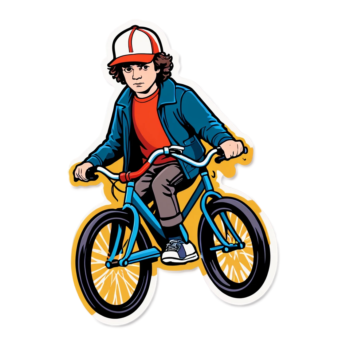 Stranger Things sticker with bike, Stranger Things sticker