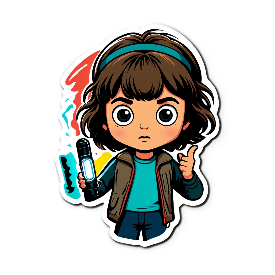 Stranger Things sticker with flashlight, Stranger Things sticker