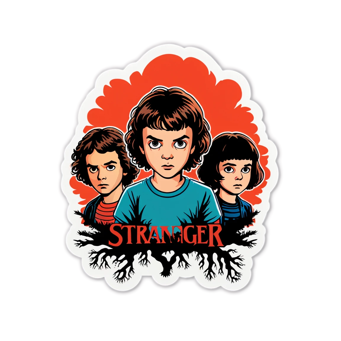 Stranger Things sticker in Upside Down, Stranger Things sticker