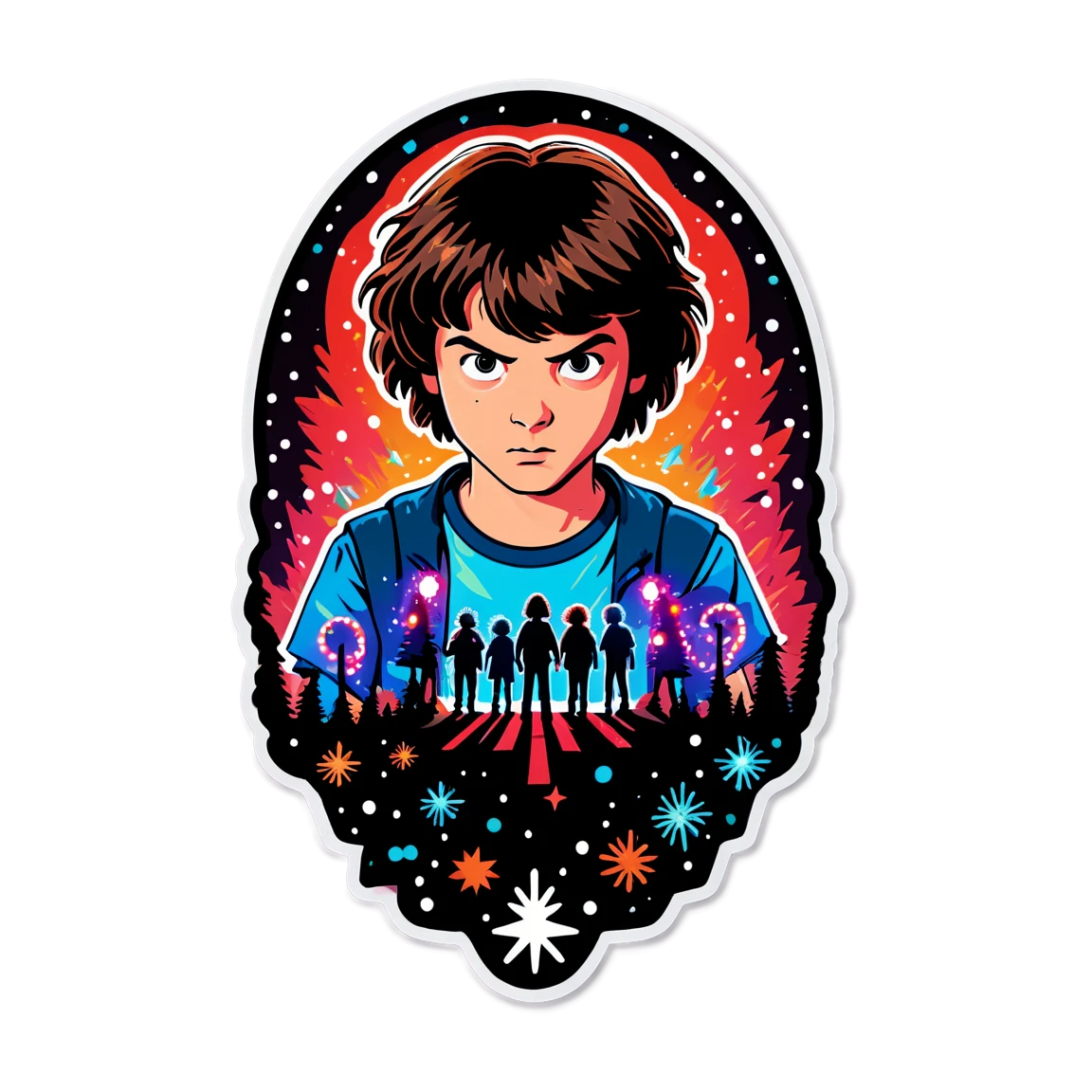 Stranger Things sticker with Christmas lights, Stranger Things sticker