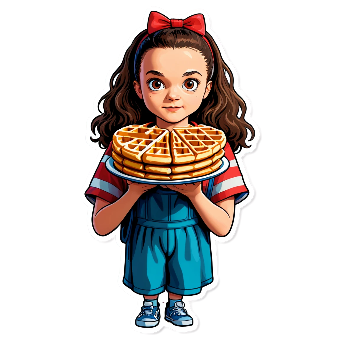 Stranger Things sticker holding waffles, Stranger Things sticker