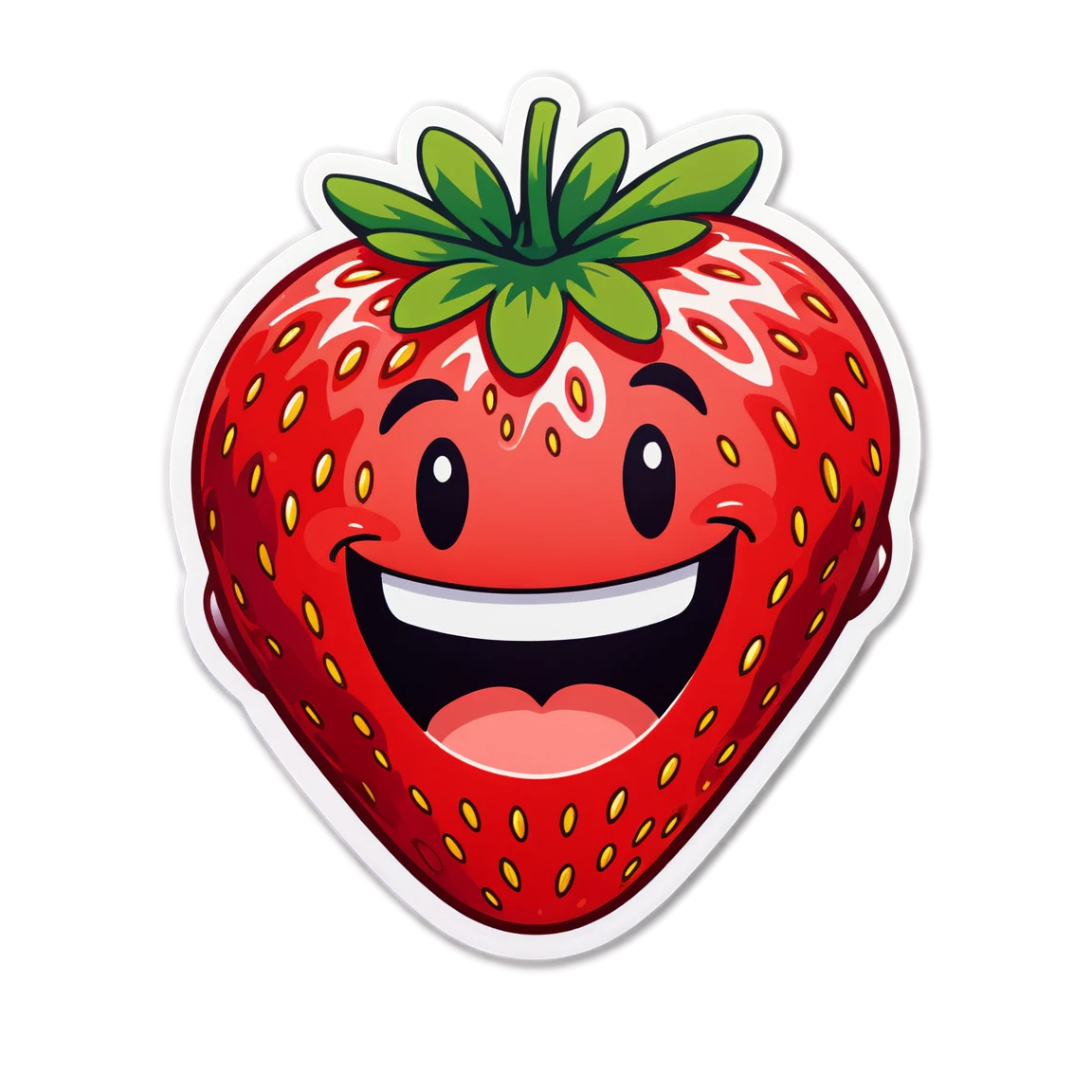 Strawberry smiling, strawberry sticker