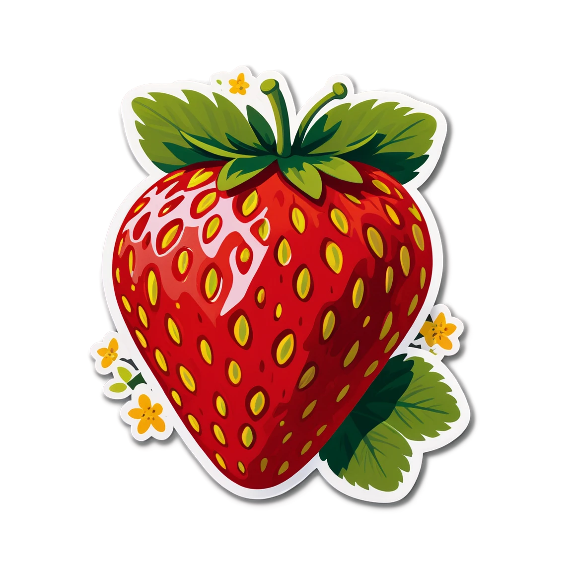 Strawberry in the garden, strawberry sticker