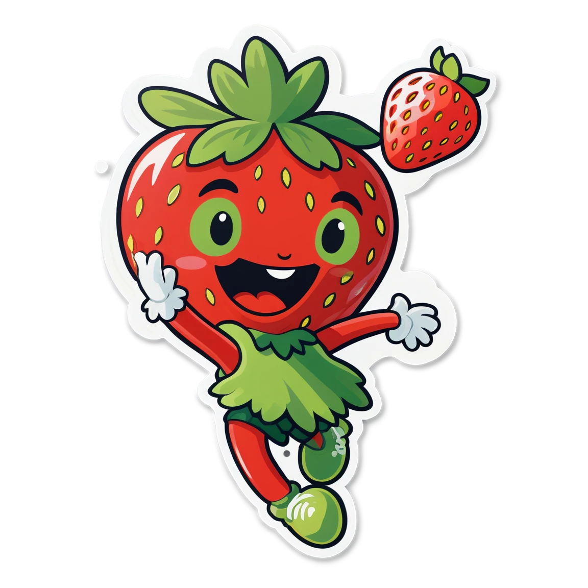 Strawberry dancing, strawberry sticker