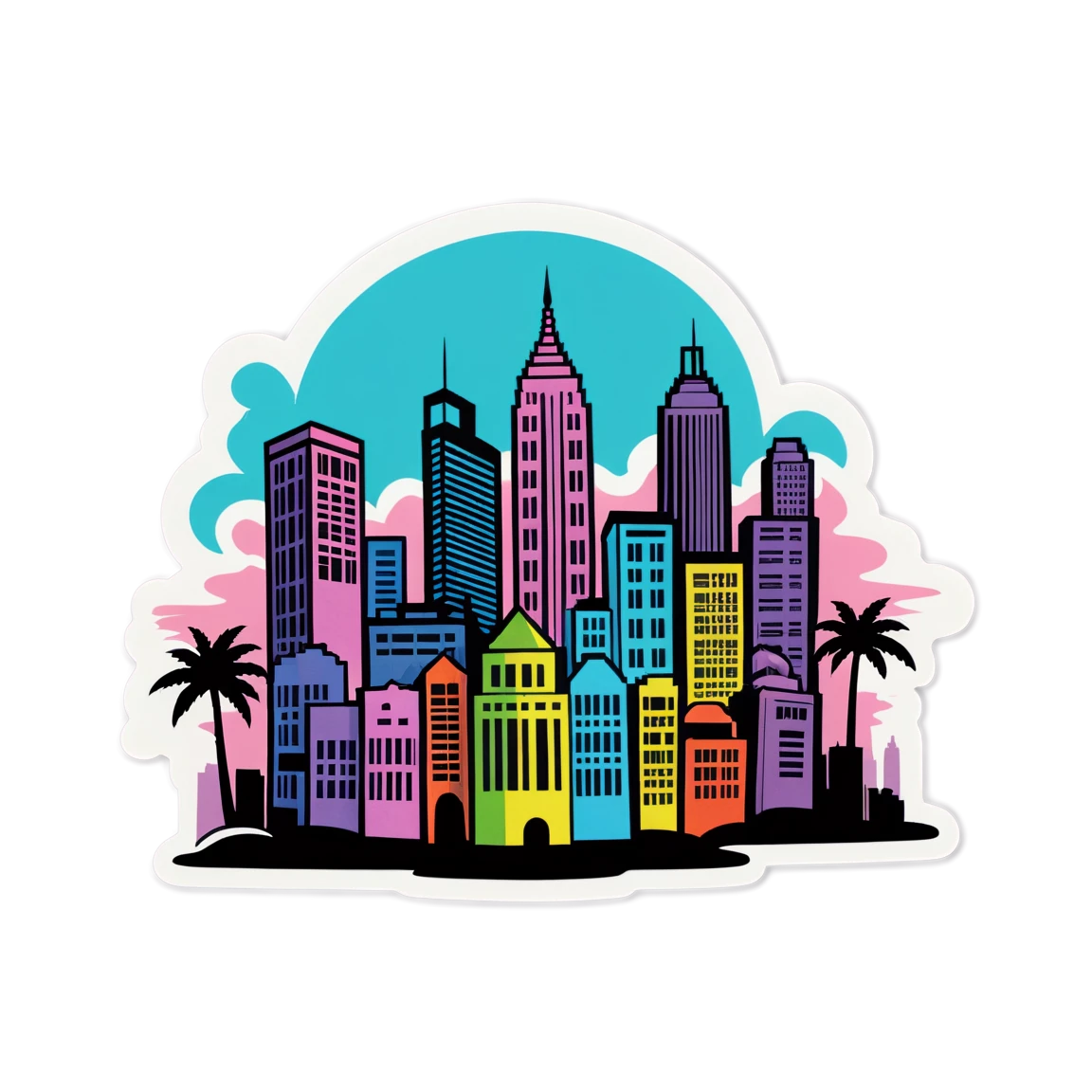 Stussy on a cityscape, Stussy sticker