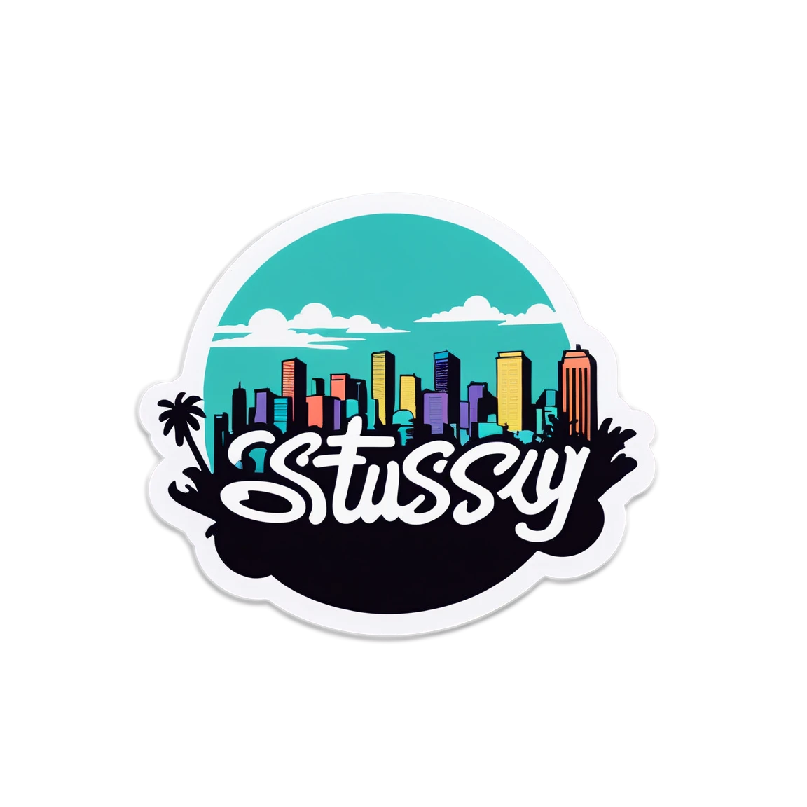 Stussy with urban scenery, Stussy sticker