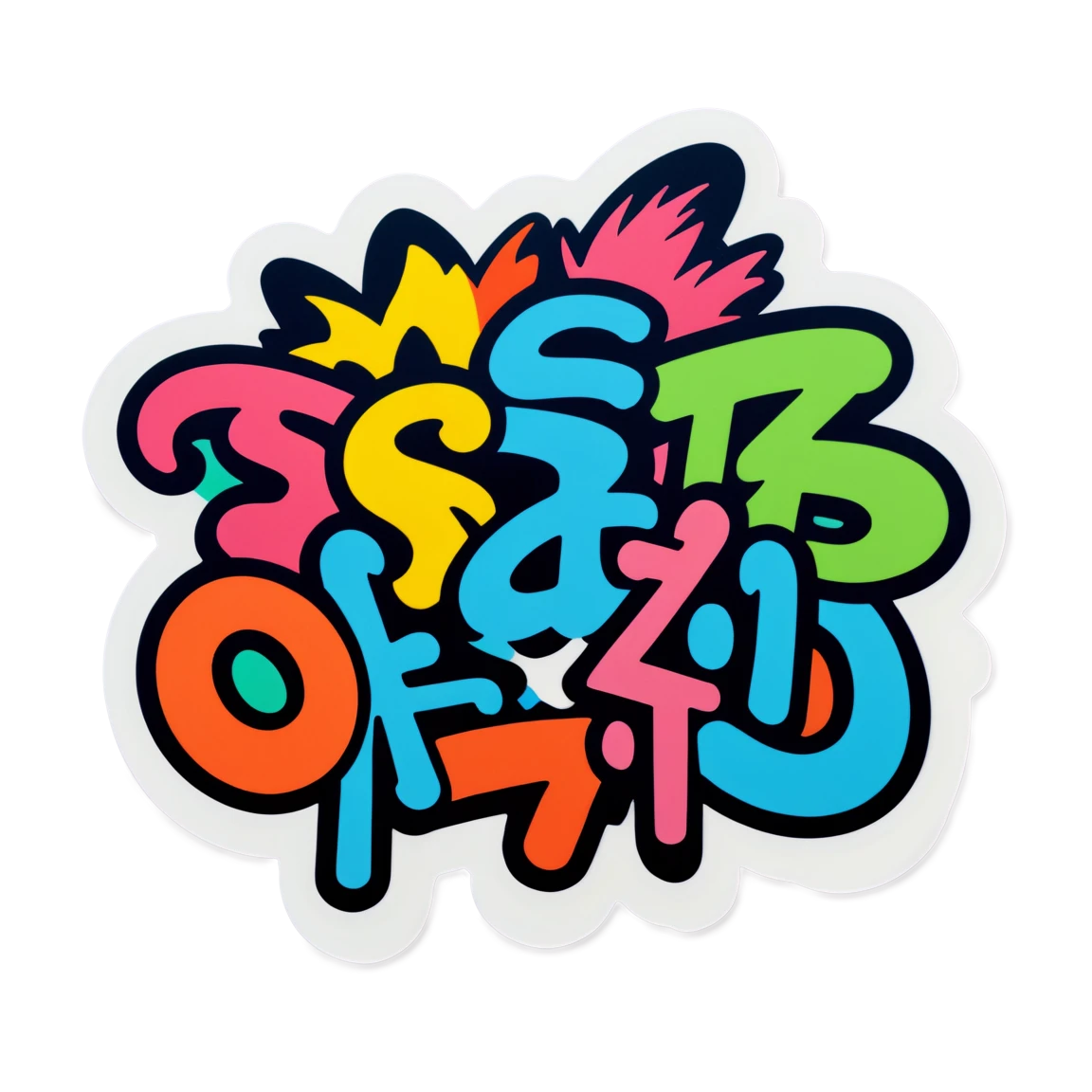 Stussy with colorful designs, Stussy sticker