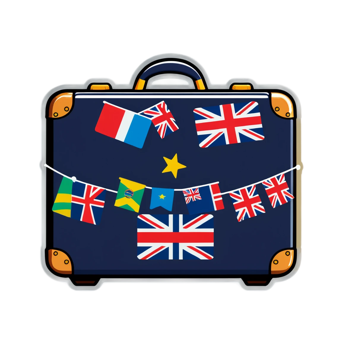 Suitcase with flags, suitcase sticker