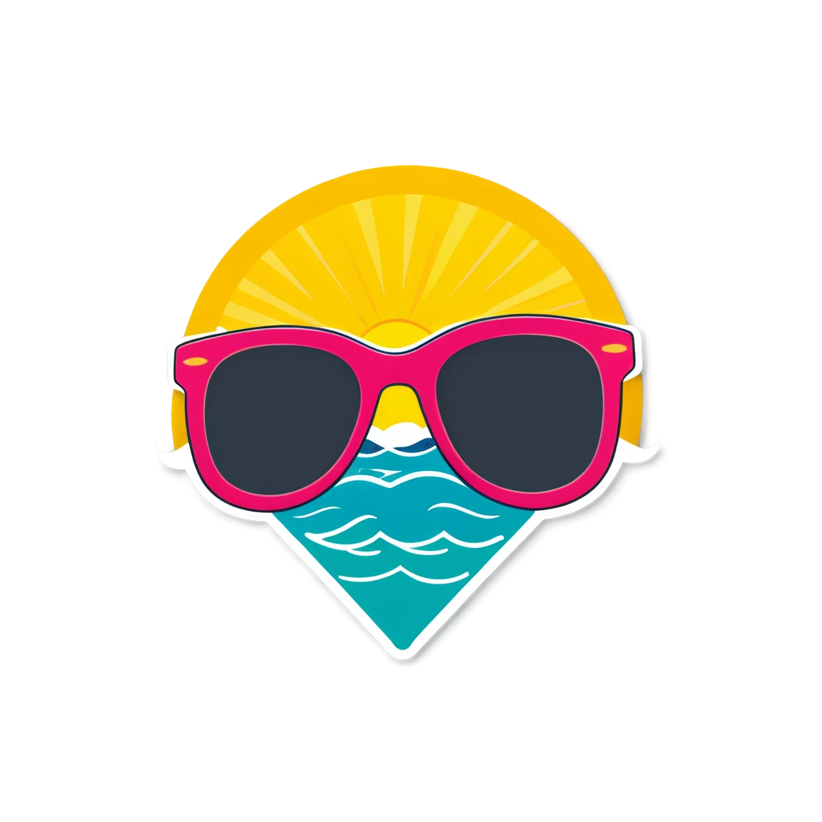 Summer sticker with sunglasses