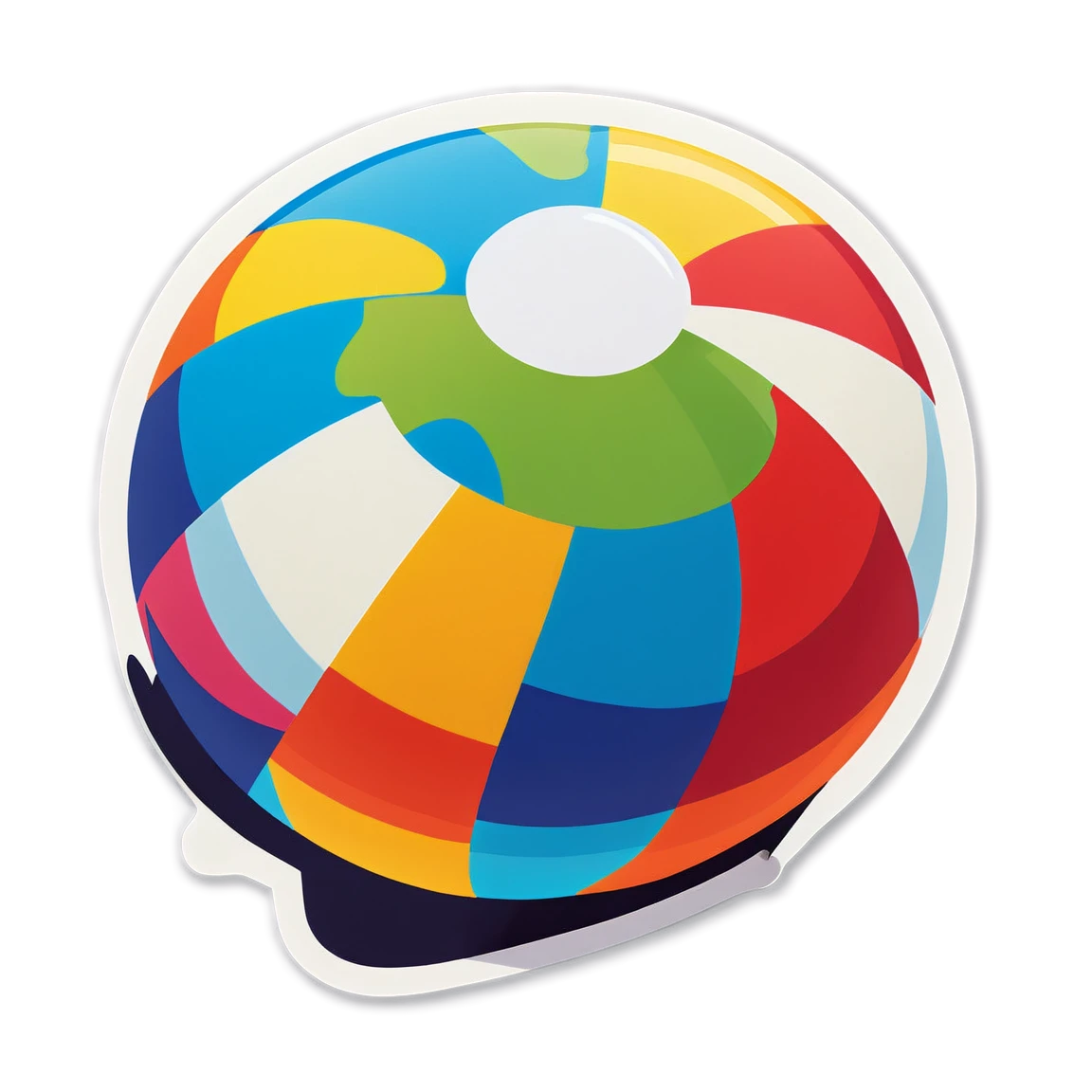 Summer sticker with a beach ball