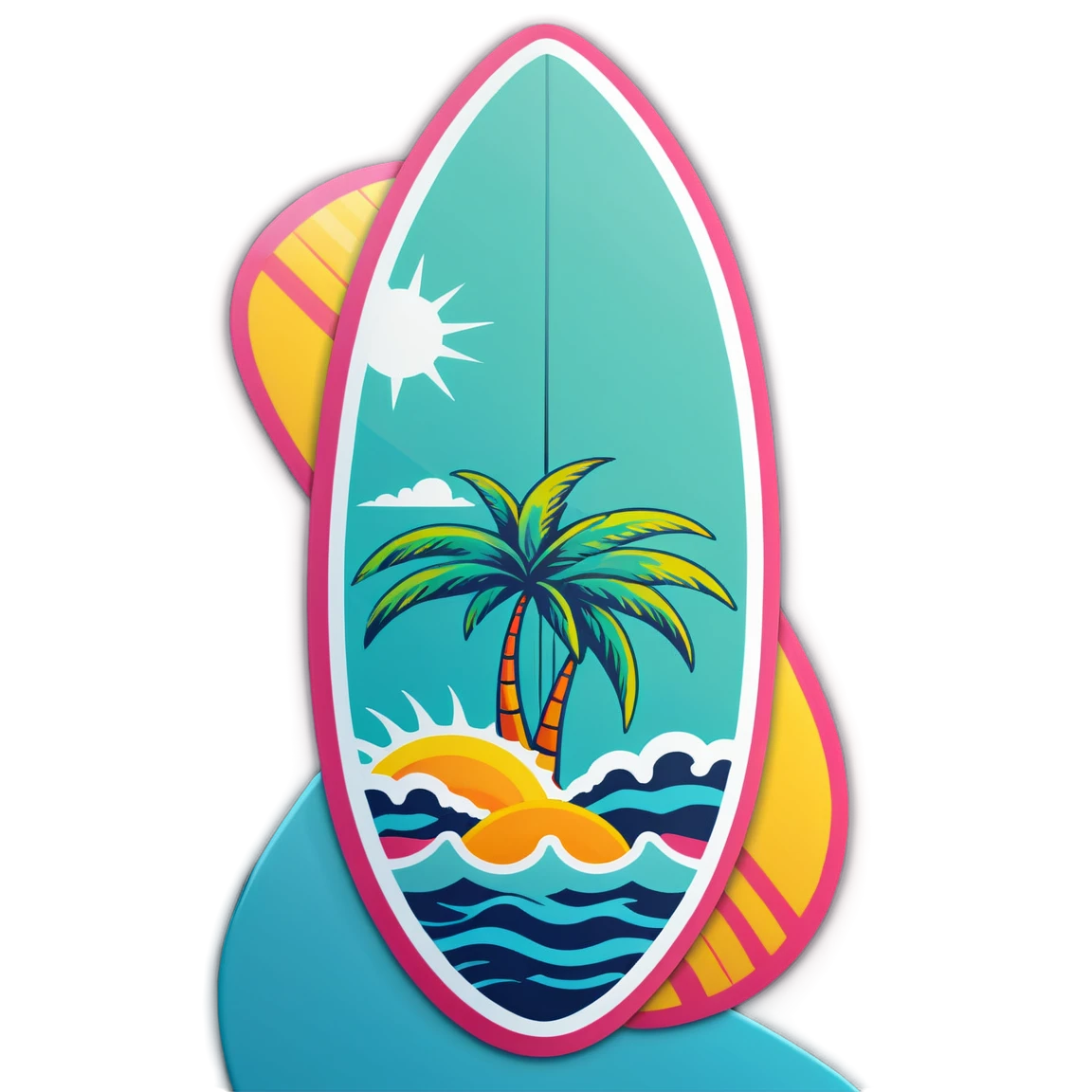 Summer sticker on a surfboard