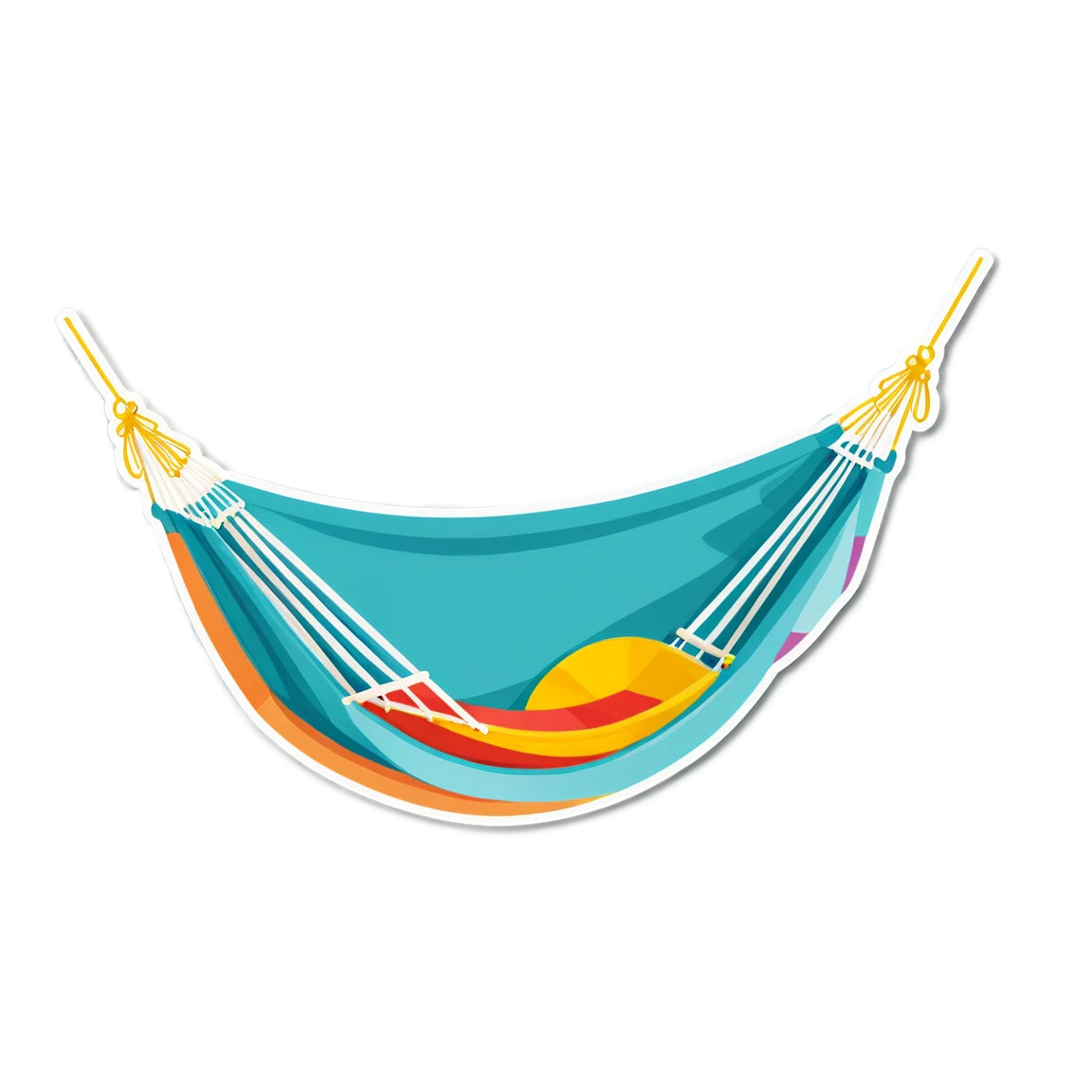 Summer sticker in a hammock