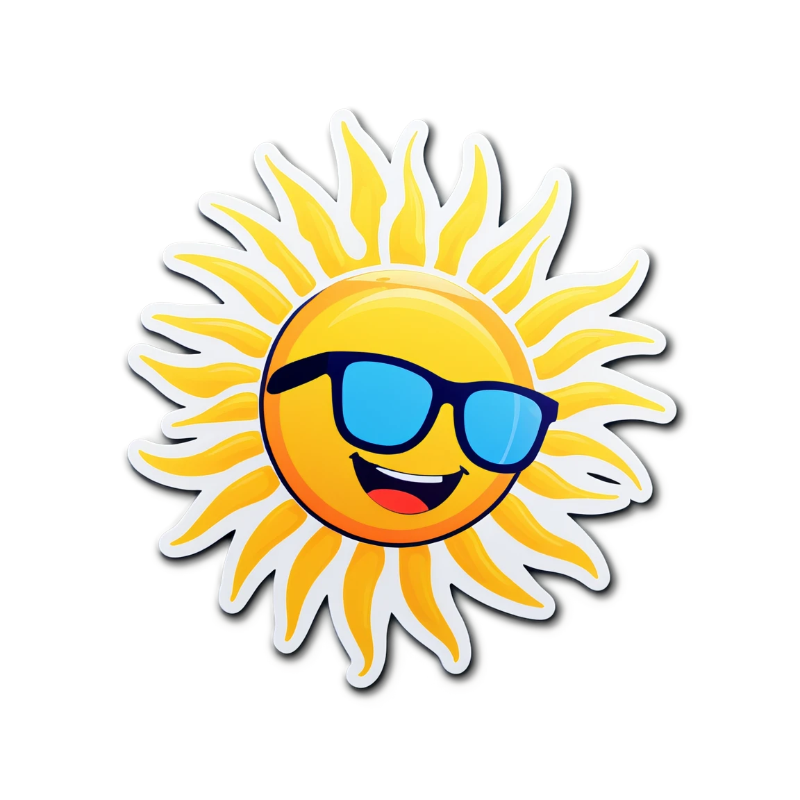 Sun with sunglasses, sun sticker