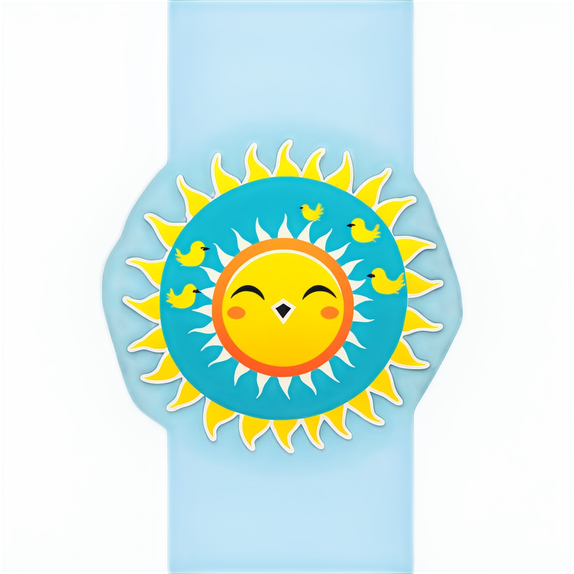 Sun with birds, sun sticker