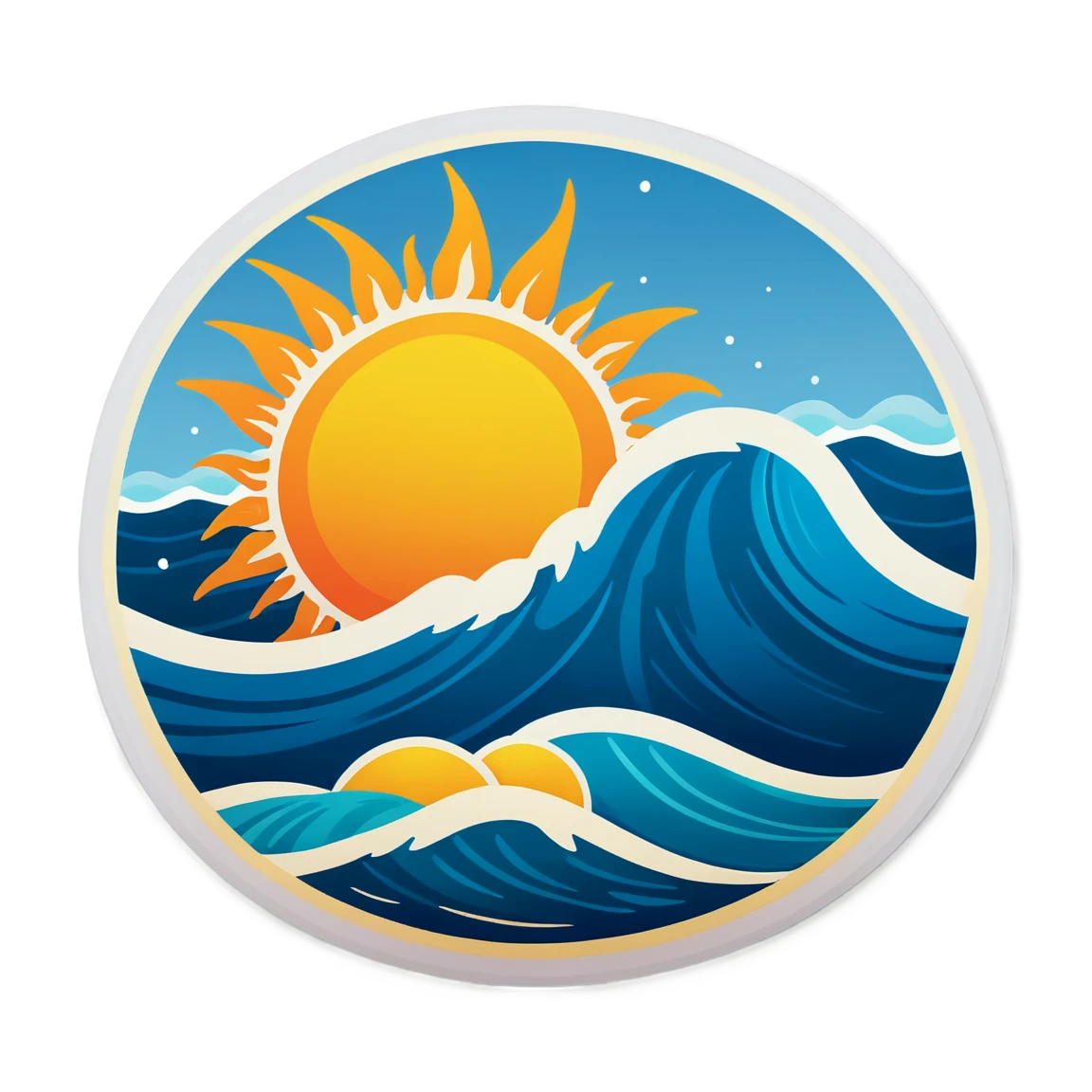 Sun over the ocean, sun sticker