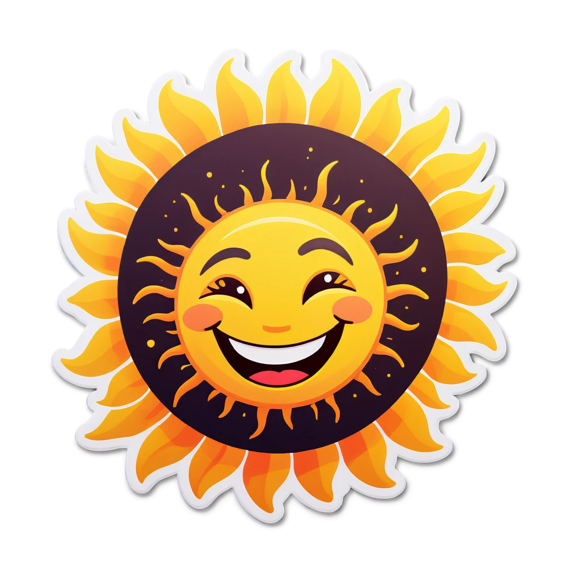 Smiling sun, sun sticker