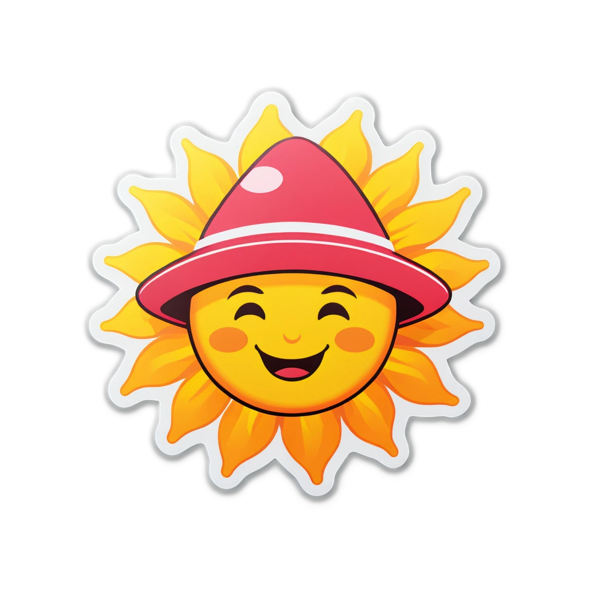 Sun with a hat, sun sticker