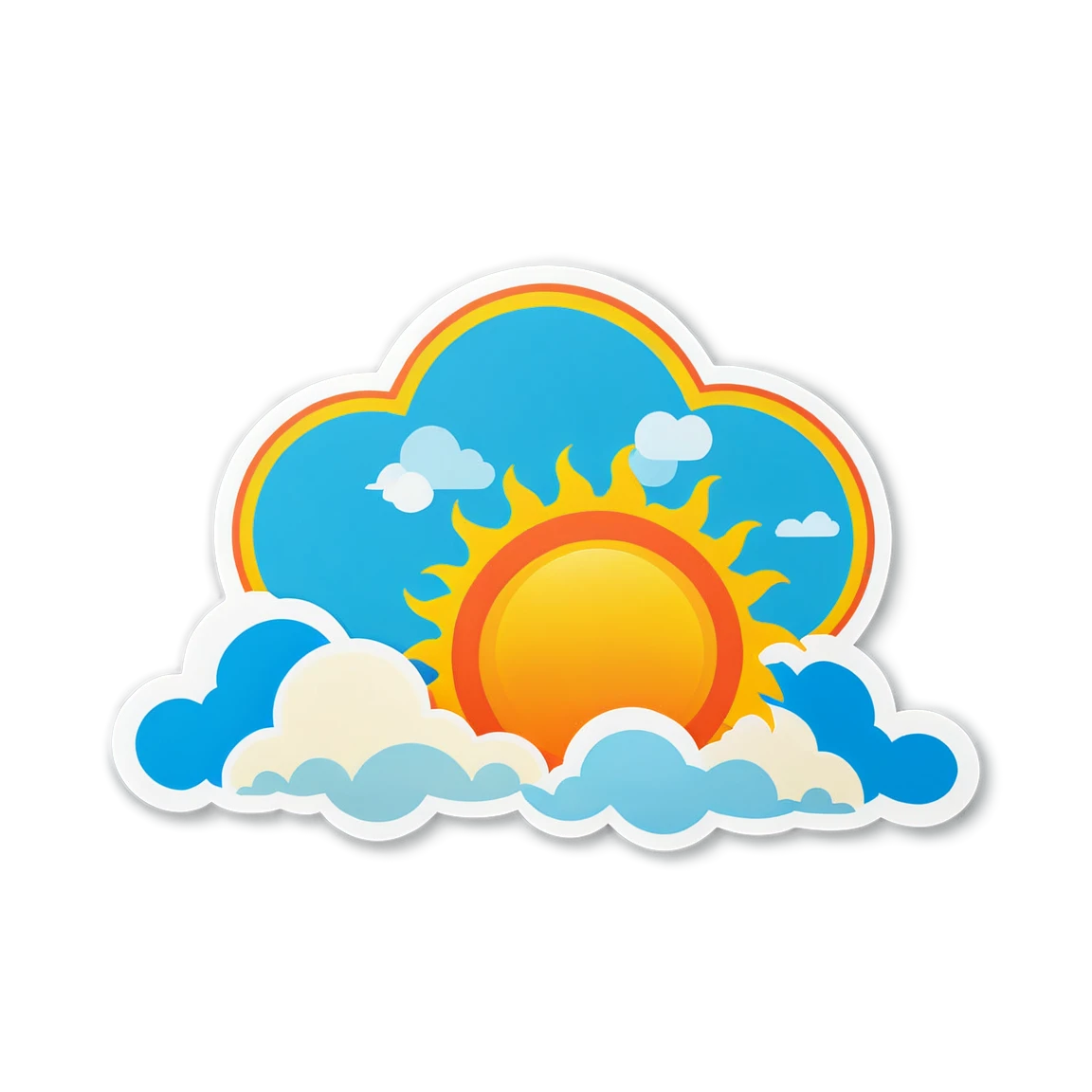 Sun with clouds, sun sticker