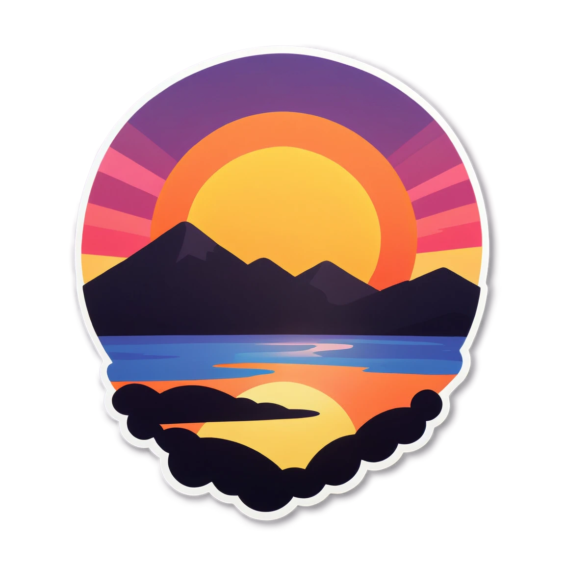 Sunset sun, sun sticker