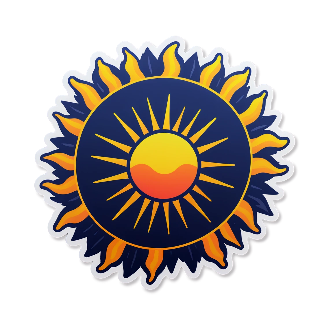 Sunrise sun, sun sticker