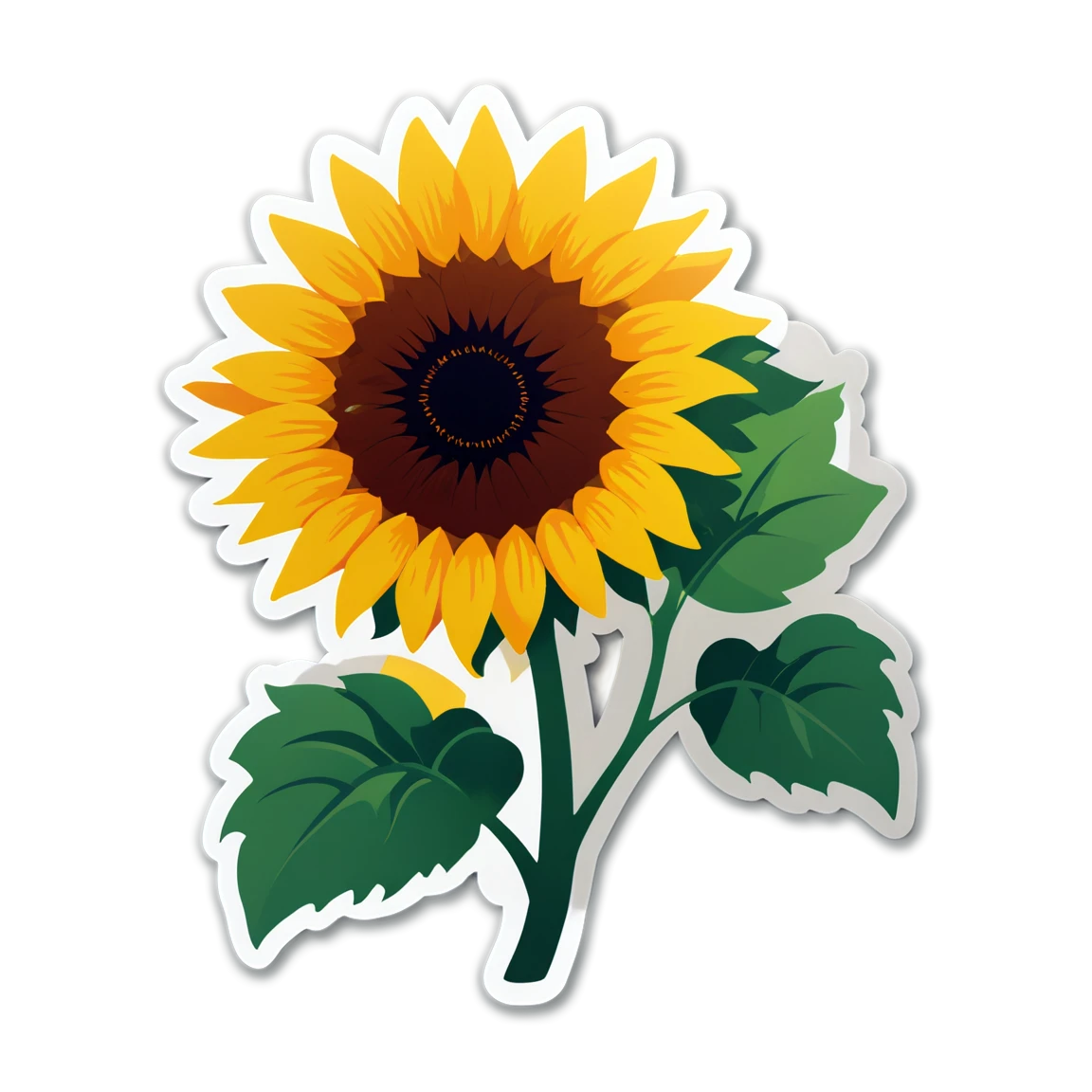 Sunflower in a field, nature sticker, sunflower sticker