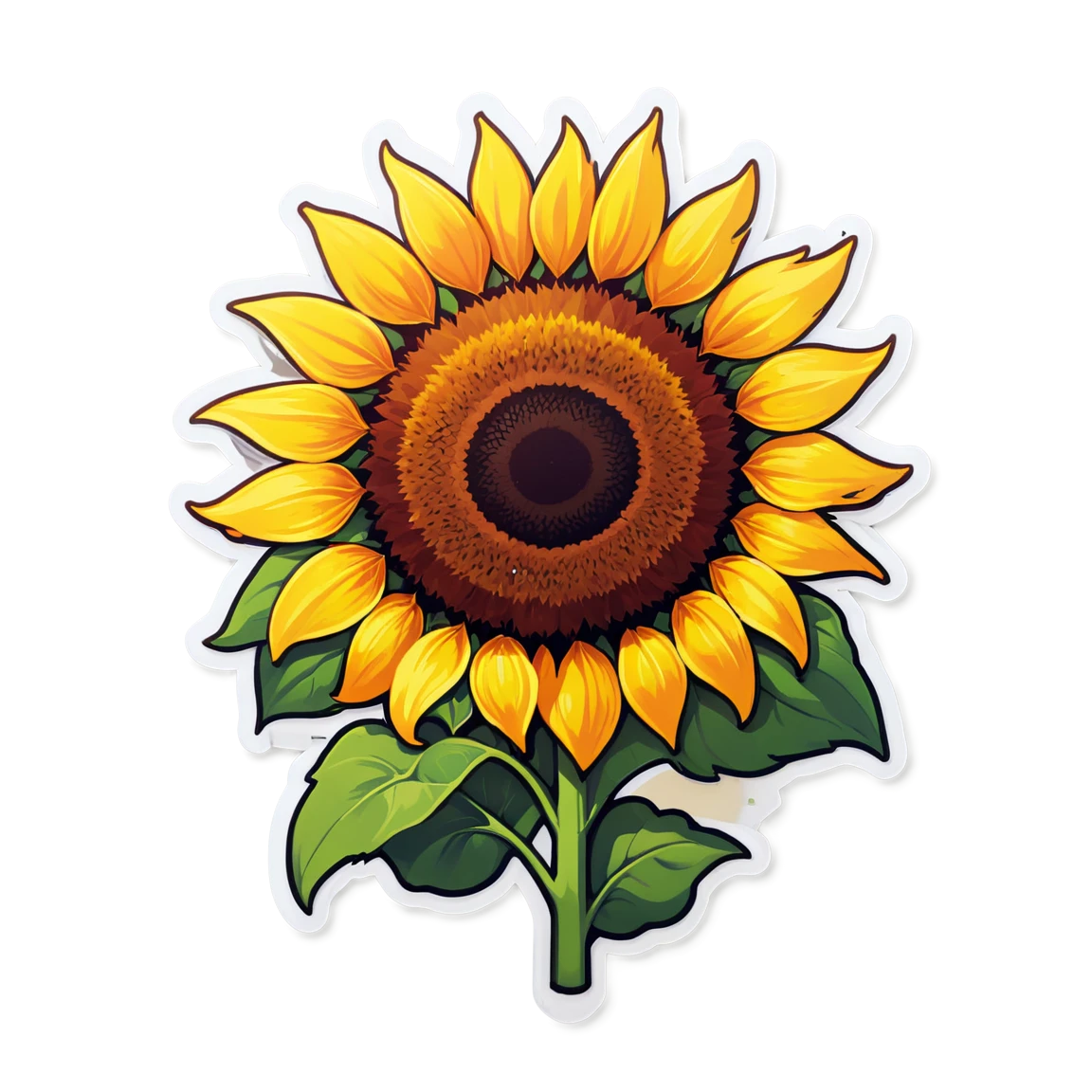 Sunflower with sun, nature sticker, sunflower sticker