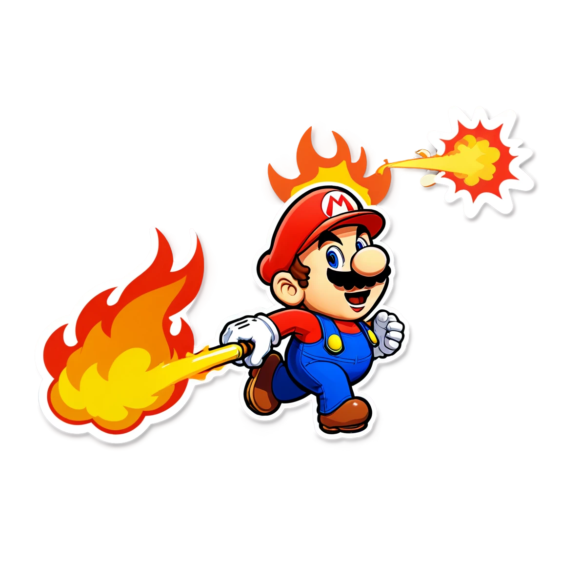 Super Mario with fire power, Super Mario sticker