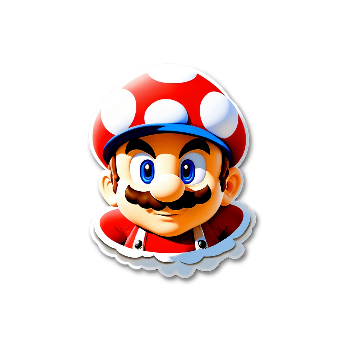 Super Mario wearing a hat, Super Mario sticker