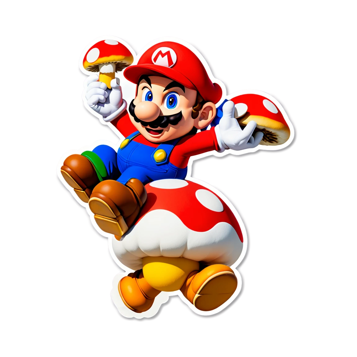 Super Mario carrying a mushroom, Super Mario sticker