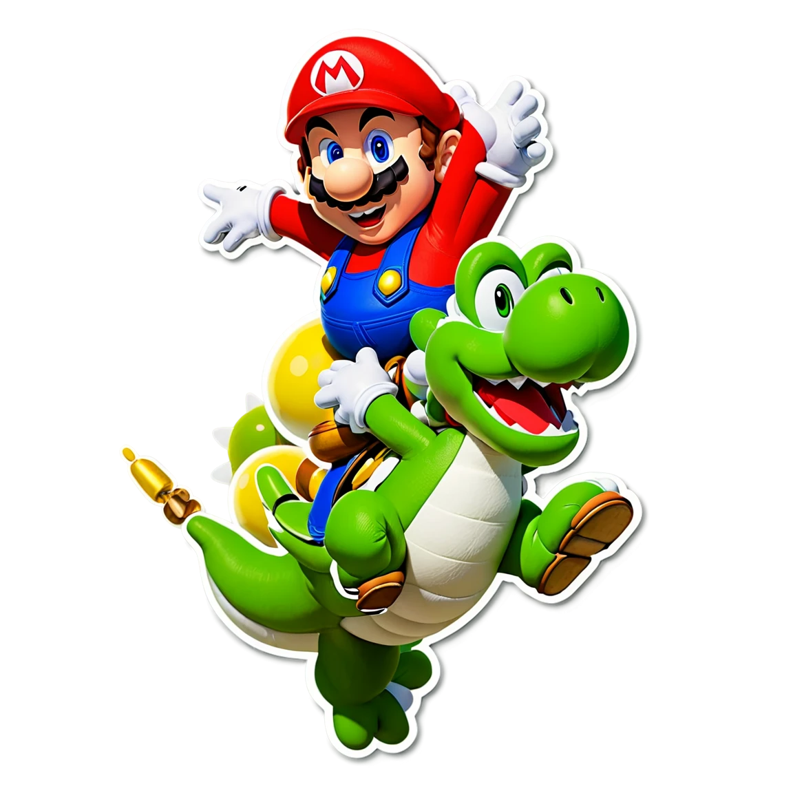 Super Mario riding Yoshi, Super Mario sticker