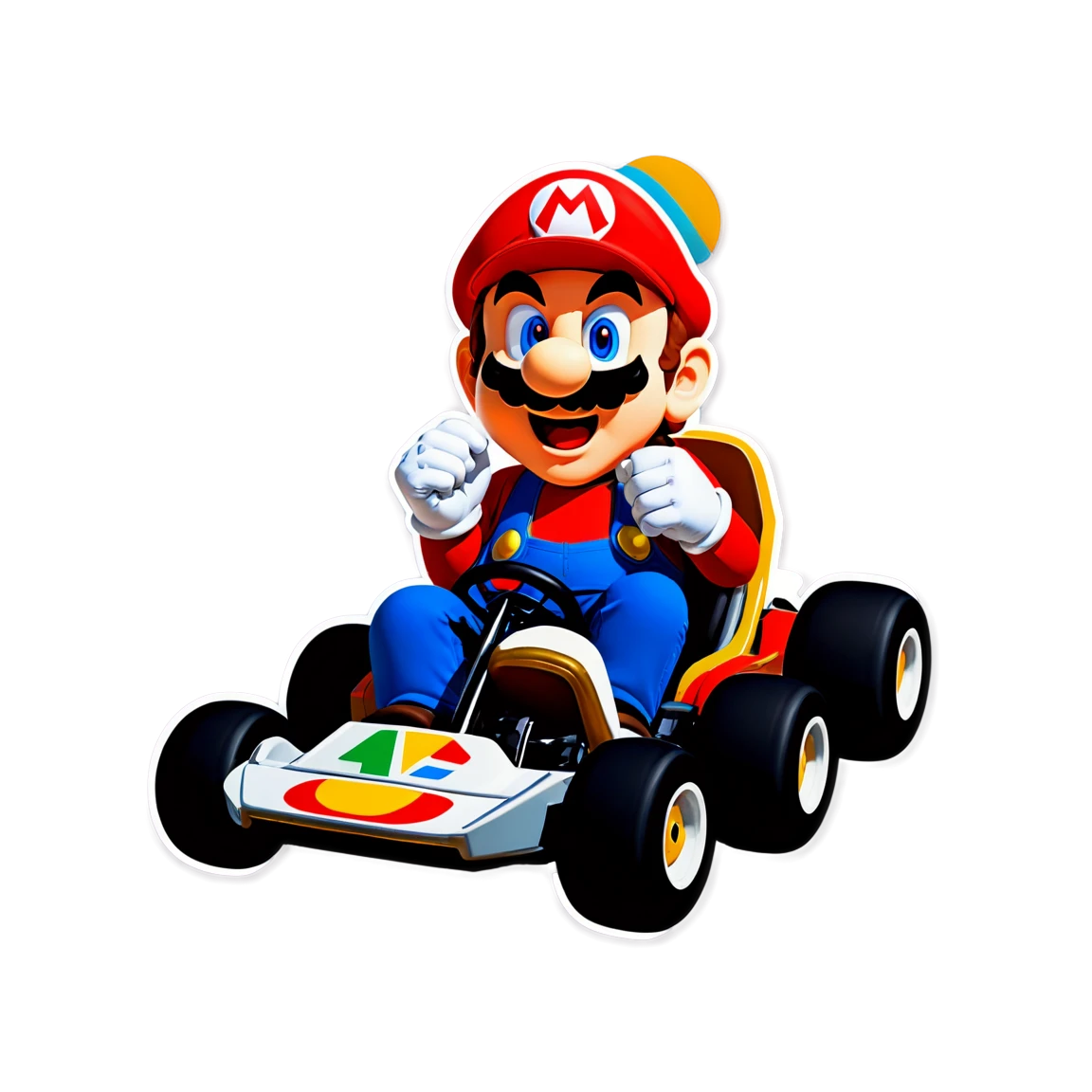 Super Mario in a kart, Super Mario sticker