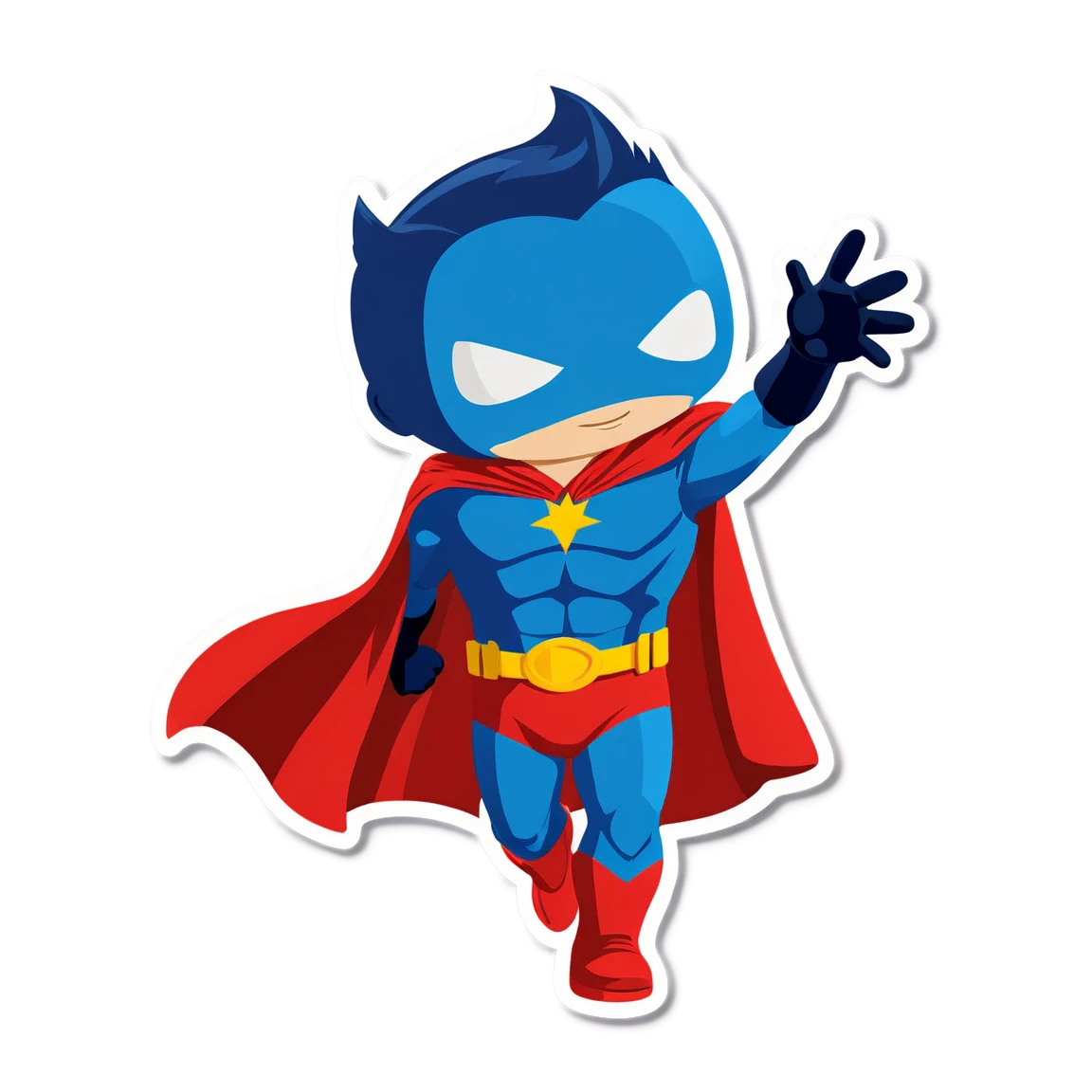 Superhero with a cape, superhero sticker