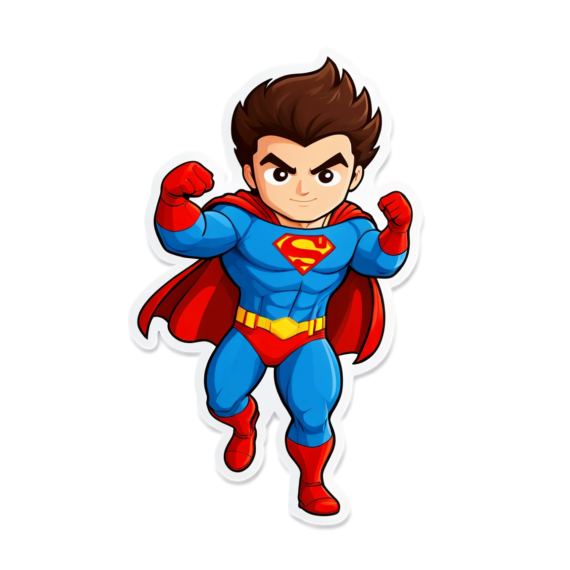 Superhero with super strength, superhero sticker