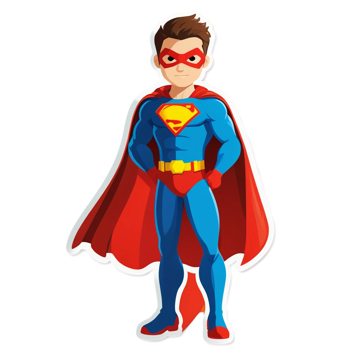 Superhero holding a shield, superhero sticker