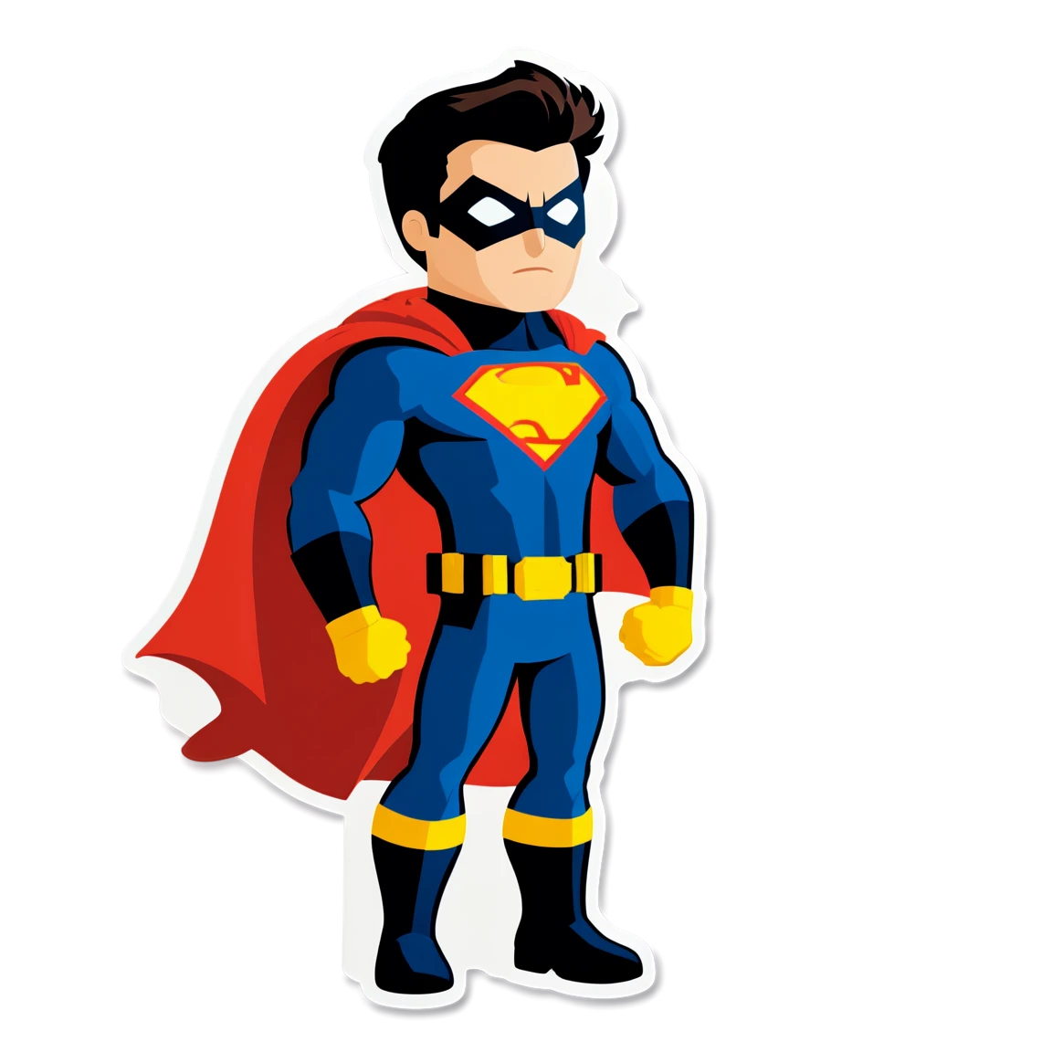 Superhero with a utility belt, superhero sticker