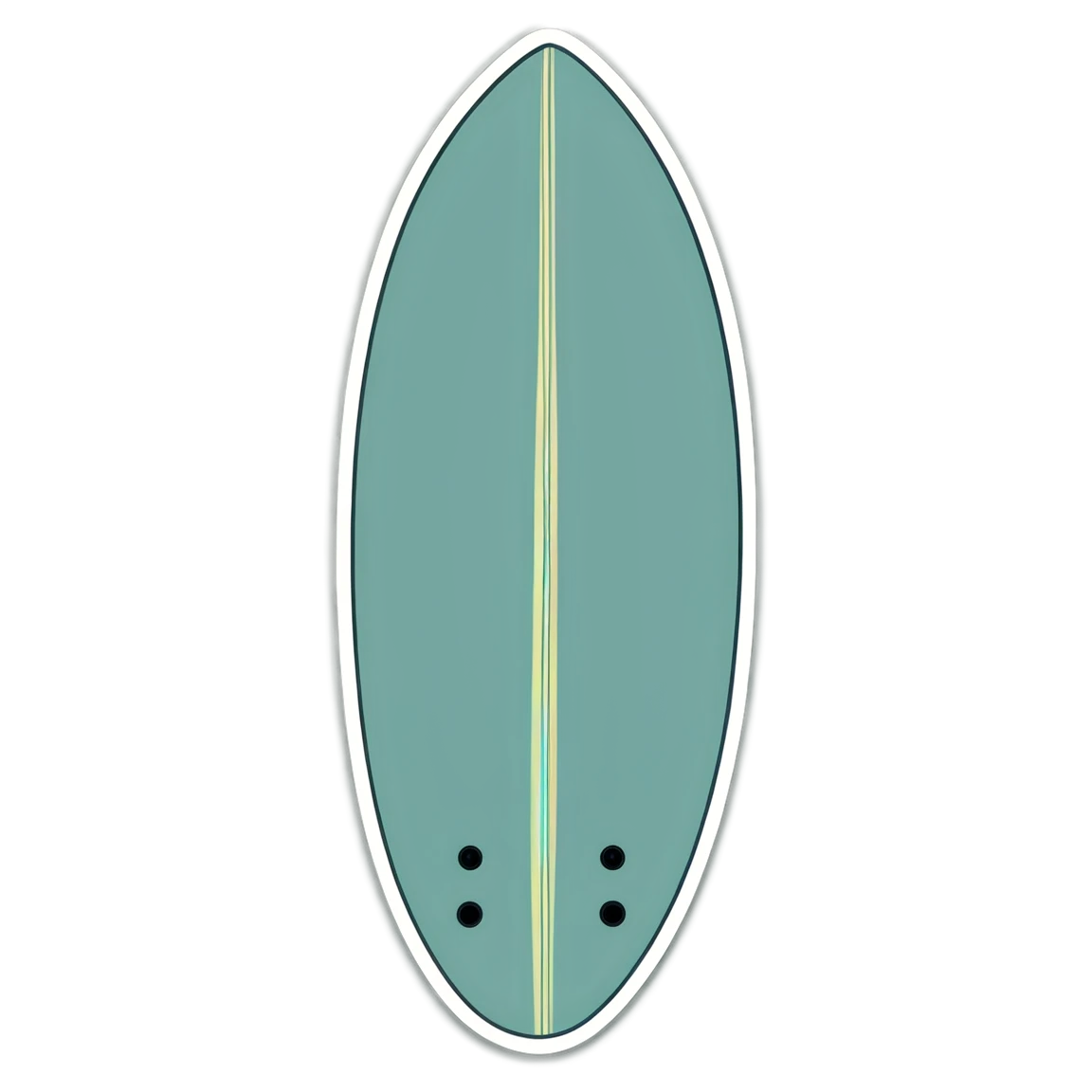 Surf sticker with surfboard, ocean sticker, surf sticker