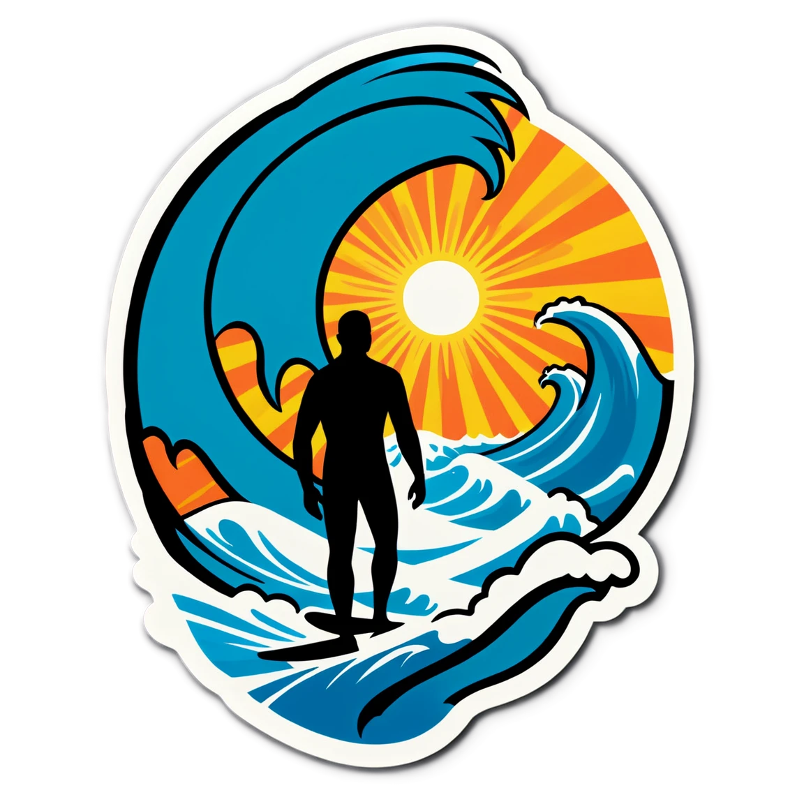 Surf sticker under the sun, ocean sticker, surf sticker