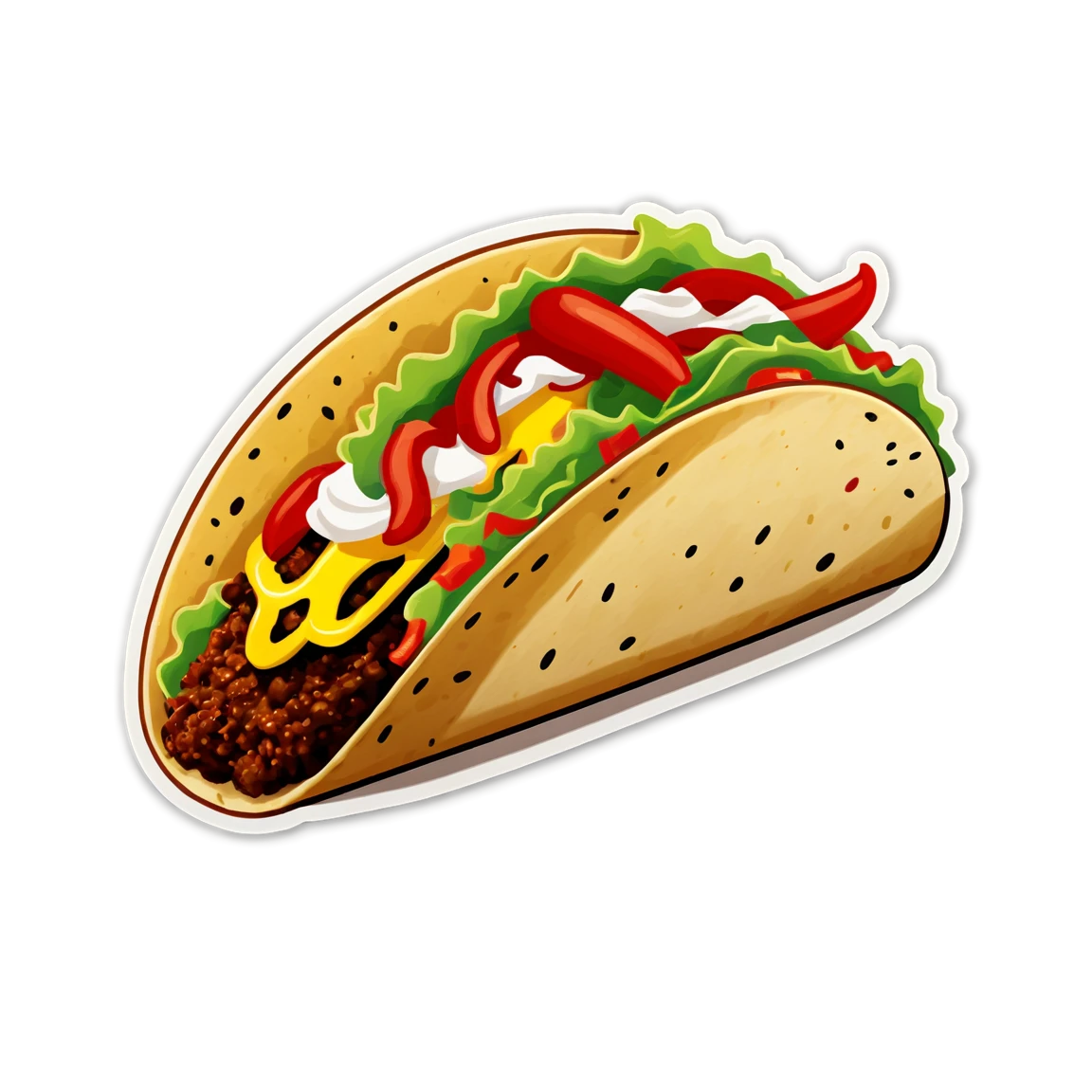 Spicy taco, taco sticker